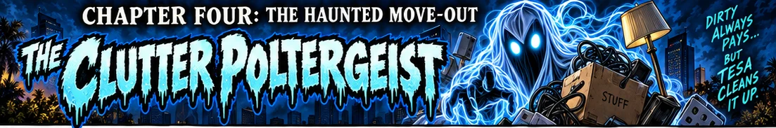 Chapter Four: The Haunted Move-Out — title strip